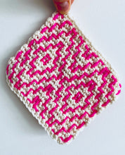 Load image into Gallery viewer, Sashiko Persimmon Flower and Headband Pattern | Embroidery on Crochet Tutorial