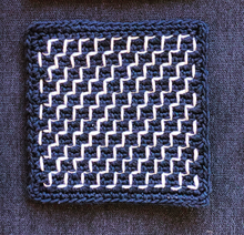 Load image into Gallery viewer, Stair Steps | Embroidery on Crochet Motif