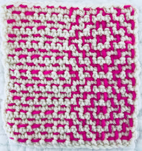 Load image into Gallery viewer, Sashiko Persimmon Flower and Headband Pattern | Embroidery on Crochet Tutorial