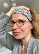 Load image into Gallery viewer, Sashiko Persimmon Flower and Headband Pattern | Embroidery on Crochet Tutorial