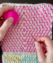 Load image into Gallery viewer, Sashiko Persimmon Flower and Headband Pattern | Embroidery on Crochet Tutorial