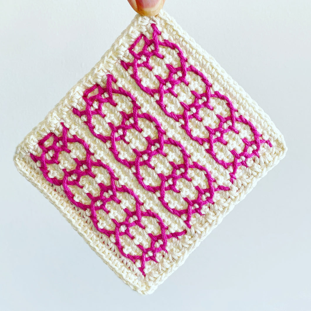 Wedding Rings - An Embroidery on Crochet Motif