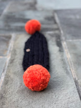 Load image into Gallery viewer, Loopy Dee Loop! Black with Orange PomPoms