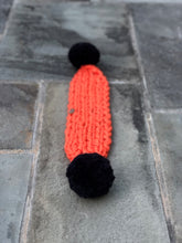 Load image into Gallery viewer, Loopy Dee Loop! Orange with Black PomPoms