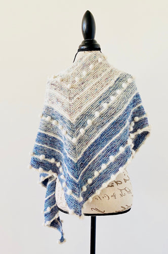 Blue Ombré Wrap Adorned with Bobbles